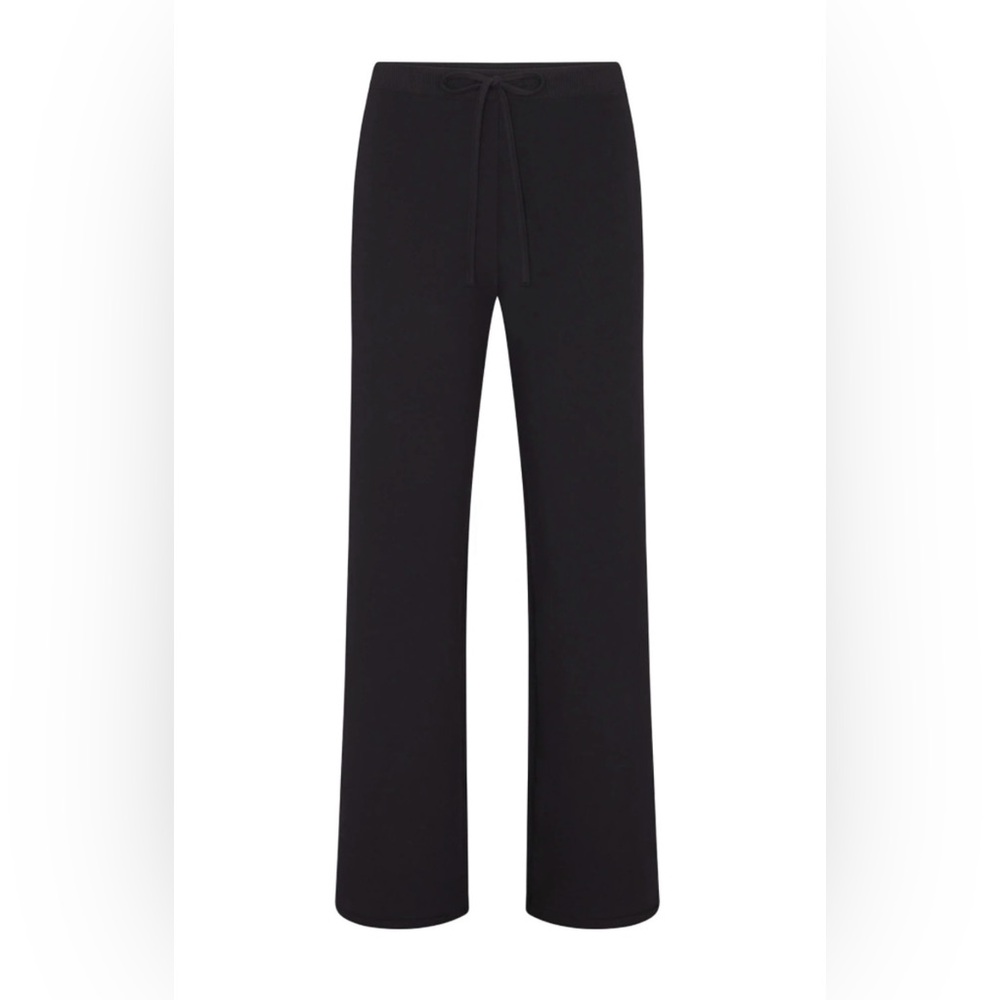 SKIMS COTTON JERSEY STRAIGHT LEG PANT | SOOT (LARGE)